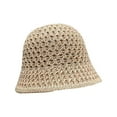 thumbnail image 2 of Women Bucket Hat - Handmade Crochet Floppy Hollow Out Knit Dome Bucket Cap Foldable Fisherman Hat, 2 of 8