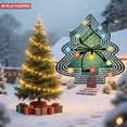 thumbnail image 3 of Stylish Metal Hanging Christmas Tree Wind Spinner - Colorful Light Pattern Design for Festive Yard & Garden Decor, 3 of 7