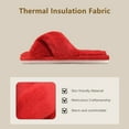 thumbnail image 4 of Womens Fuzzy Memory Foam Slippers Cross Band Cozy Plush Home Slippers Fluffy Furry Open Toe House Shoes Indoor Outdoor Slide Slipper, 4 of 6