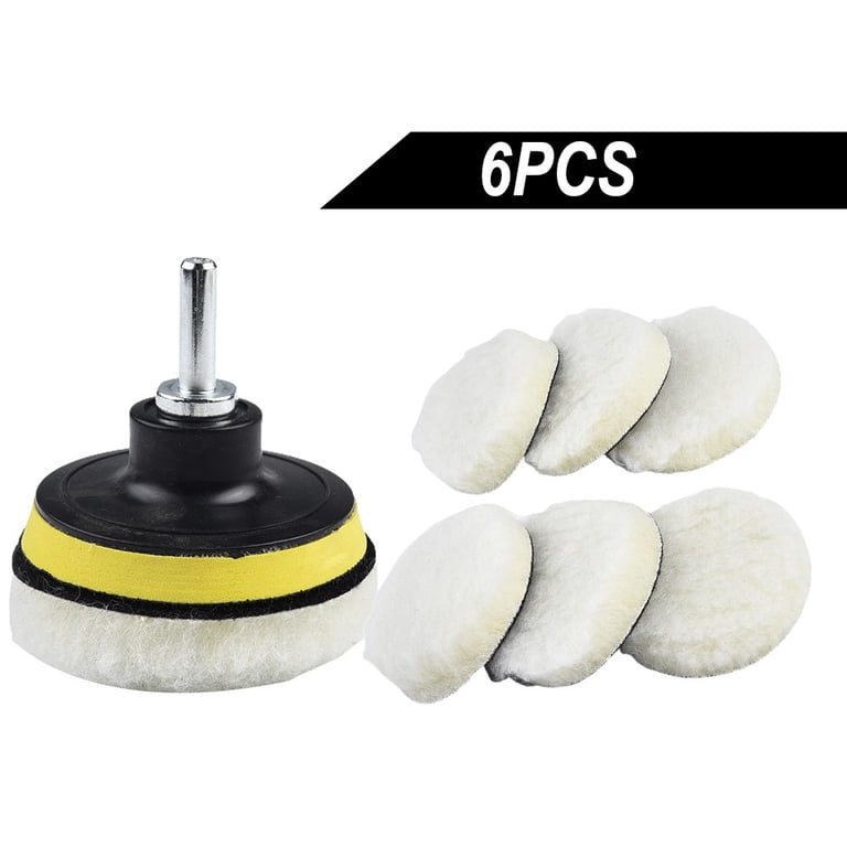 Lot De 3 Tampons De Polissage Laine 6 Pouces (15 Cm) Avec Trou - Rugueux - Marque Uxcell