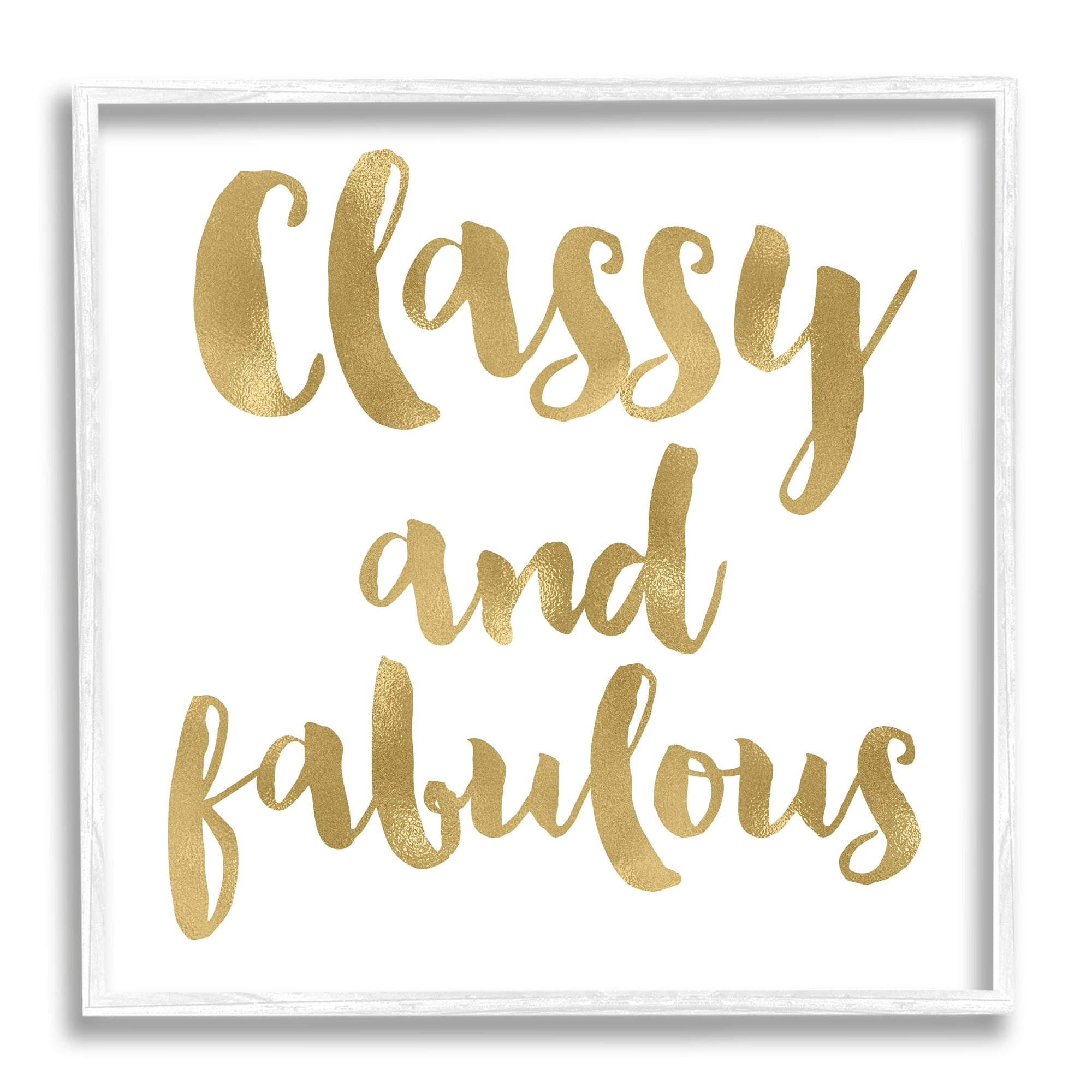 Stupell Industries Classy and Fabulous Glam Detail Calligraphy Phrase Framed Wall Art, 24 x 24, Design by Amy Brinkman