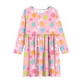 thumbnail image 4 of Robe à Manches Longues pour Filles, Robe Patineuse Tournoyante pour Récital d'École, Robe de Fête Décontractée Évasée Extensible, Chandail à Col Rond Doux pour Enfants de 4 à 14 Ans, 4 of 7