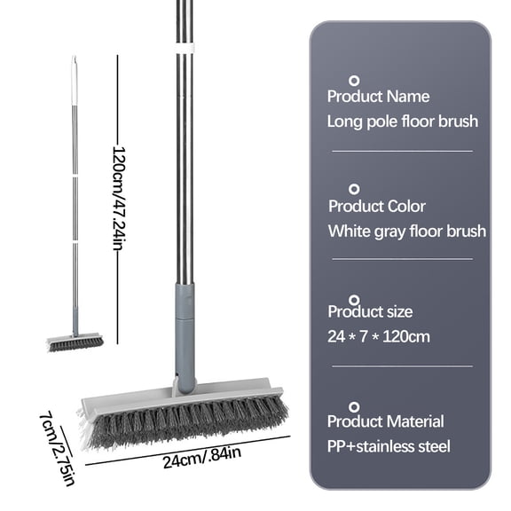Tyidzon V-Shaped Grout Brush, 35 Inch Long Handle Floor Scrub Brush for Cleaning Bathroom Tile Corner Baseboards, Cleaning Garage Floor