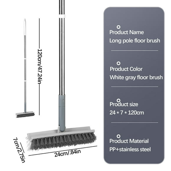 TopLLC Double-Sided Floor Scrub Brush, 4FT Long Handle, V-Shaped Head Brushes For Crevice And Corner Cleaning, Scratch-Free Effortless Grout Brush on Clearance