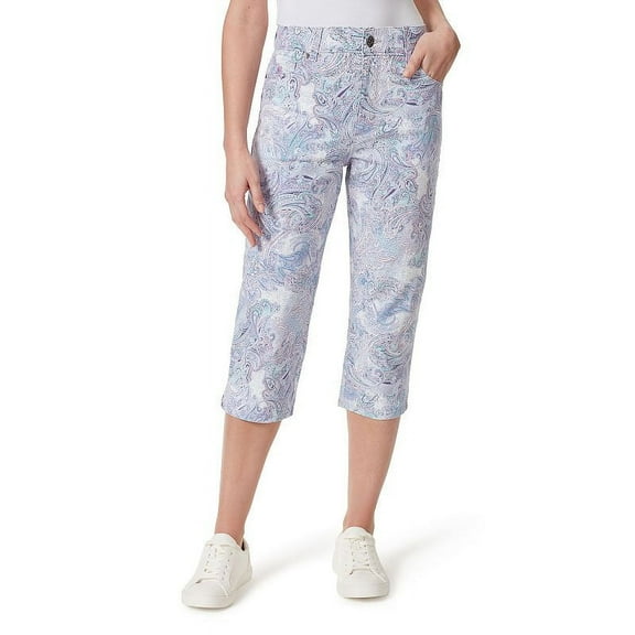 Gloria Vanderbilt Women's Amanda Capris 4 Petite Lavender Kiss/Prussian Paisley