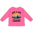 thumbnail image 3 of Inktastic Just a Girl Who Loves Camping Girls Long Sleeve Toddler T-Shirt, 3 of 5