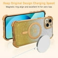 thumbnail image 2 of Magnetic for iPhone 13 Case [Compatible with Magsafe] Glitter Cute Love Luxury Plating Plating Bling Clear Phone Case with Full Camera Lens Case for iPhone 13 Phone Case, Gold (6.1"), 2 of 12