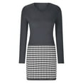 thumbnail image 4 of Houndstooth Dress for Women Stylish Long Sleeve V Neck Dress Ideal for Business Casual Outfits and Work Attire, 4 of 5