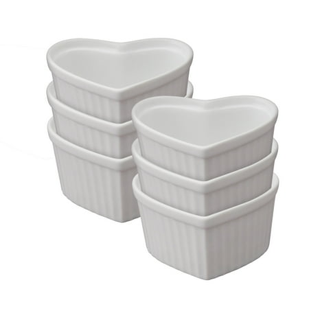

HIC Porcelain Heart Shaped Ramekin 4-ounce 3.75-inch Set of 6