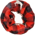 thumbnail image 3 of Soft Lightweight Sheer Fall Winter Christmas Infinity Scarf for Women, Cozy holiday Gift for Girls Teens Red Black Buffalo Plaid with Reindeer, 3 of 5