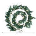 thumbnail image 2 of 6FT Real Touch Norfolk Pine Wreath Artificial Green Wreath Holiday Decoration for Home Decor（with light ）, 2 of 7