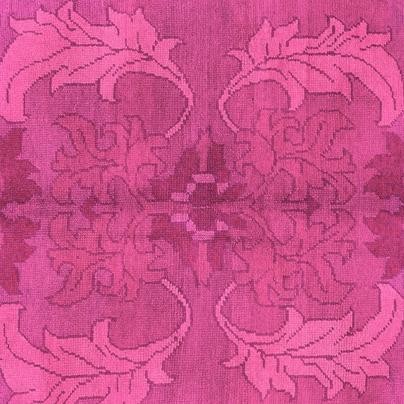 Ahgly Company Indoor Square Abstract Pink Modern Area Rugs, 8' Square