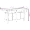 thumbnail image 3 of vidaXL Workbench with Drawers and Vices 75.6"x24.4"x32.7" Solid Wood Acacia, 3 of 8