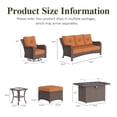 thumbnail image 5 of LayinSun 10 Pieces Patio Furniture Sets with Fire Pit Table, Outdoor Wicker Conversation Set with Swivel Chairs and 6" Thick Cushion for Deck Garden Backyard, 5 of 7