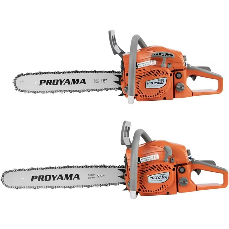PROYAMA 62CC 2-Cycle Gas Powered Chainsaw, 22 Inch 18 Inch
