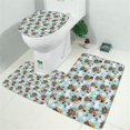 thumbnail image 2 of Blue Highland Cow Flower Butterfly Pattern Bathroom Rugs Sets 3 Piece,Toilet Cover Set,Absorbent Non Slip Bathroom Mats Sets with U-Shaped Contour Rug Toilet Rug Set, 2 of 5