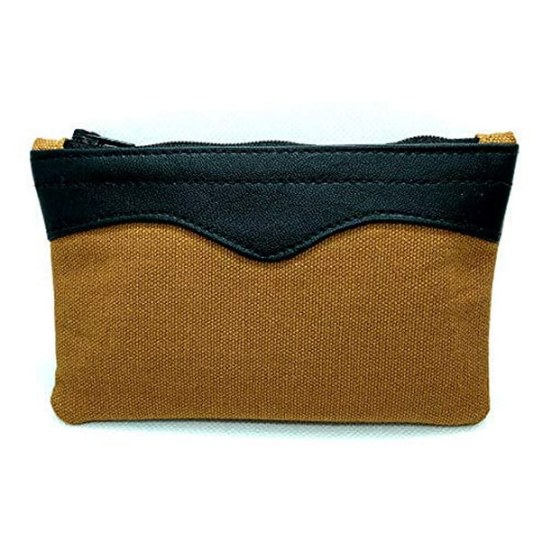 Arango 6" Canvas Zipper Tobacco Pouch (Brown)