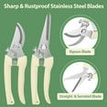 thumbnail image 2 of 4PACK Pruning Shears, Stainless Steel Garden Shears, Sharp Handhled Gardening Scissors, Bypass & Straight Blade Garden Clippers for Plants, Flowers, Fruits Trees, Gardening Gifts for Women & Men, 2 of 5
