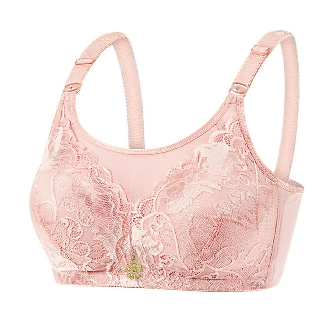Timegard Bras for Women Wirefree Lace Flower Comfort Breathable Adjustable Strap Full Coverage Daily Bras