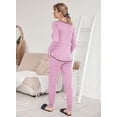 thumbnail image 4 of Ekouaer Valentine' Pajamas Women' Long Sleeve Pj Set Soft 2 Piece Loungewear Sleepwear with Jogger Pants, 4 of 6