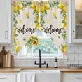 thumbnail image 3 of Swag Valance Curtains for Windows, Lemon Farmhouse Light Filtering Kitchen Curtains with Rod Pocket, Summer Fruit Botanical Beige Burlap Window Treatment Valances for Living Room, 28x36 - 2 PCS, 3 of 9
