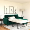 DHP Noah Sectional Sofa Bed with Storage and Twin Memory Foam Mattress