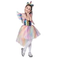 thumbnail image 6 of KAWELL Girls Unicorn Costume Rainbow Dress with Wing Headband for Child 4-5t, 6 of 6