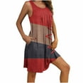 thumbnail image 5 of Fnooota Women's Nightgowns & Sleepshirts, Sleeveless Casual Soft Pleated Summer Dresses Red Size 2XL, 5 of 8
