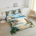 thumbnail image 4 of Erosebridal Summer Beach Bedding Full Comforter Set, Rustic Lodge Cabin Duvet Insert, Reversible 3 Pieces, 4 of 7