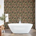 thumbnail image 4 of Ambesonne, Abstract Art Peel & Stick Wallpaper for Home, Leaves Pattern Grunge, 13"x100", Dark Rosewood Sea Green, 4 of 5