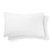 Mainstays 2-Piece 300 Thread Count Easy Care Percale Pillowcase Set, White, Standard