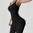 thumbnail image 5 of Women Casual Comfort Workout Halter Straight Leggings Jumpsuits Hidden Scrunch One Piece Adjustable Strap Yoga Outfit Rompers, 5 of 5