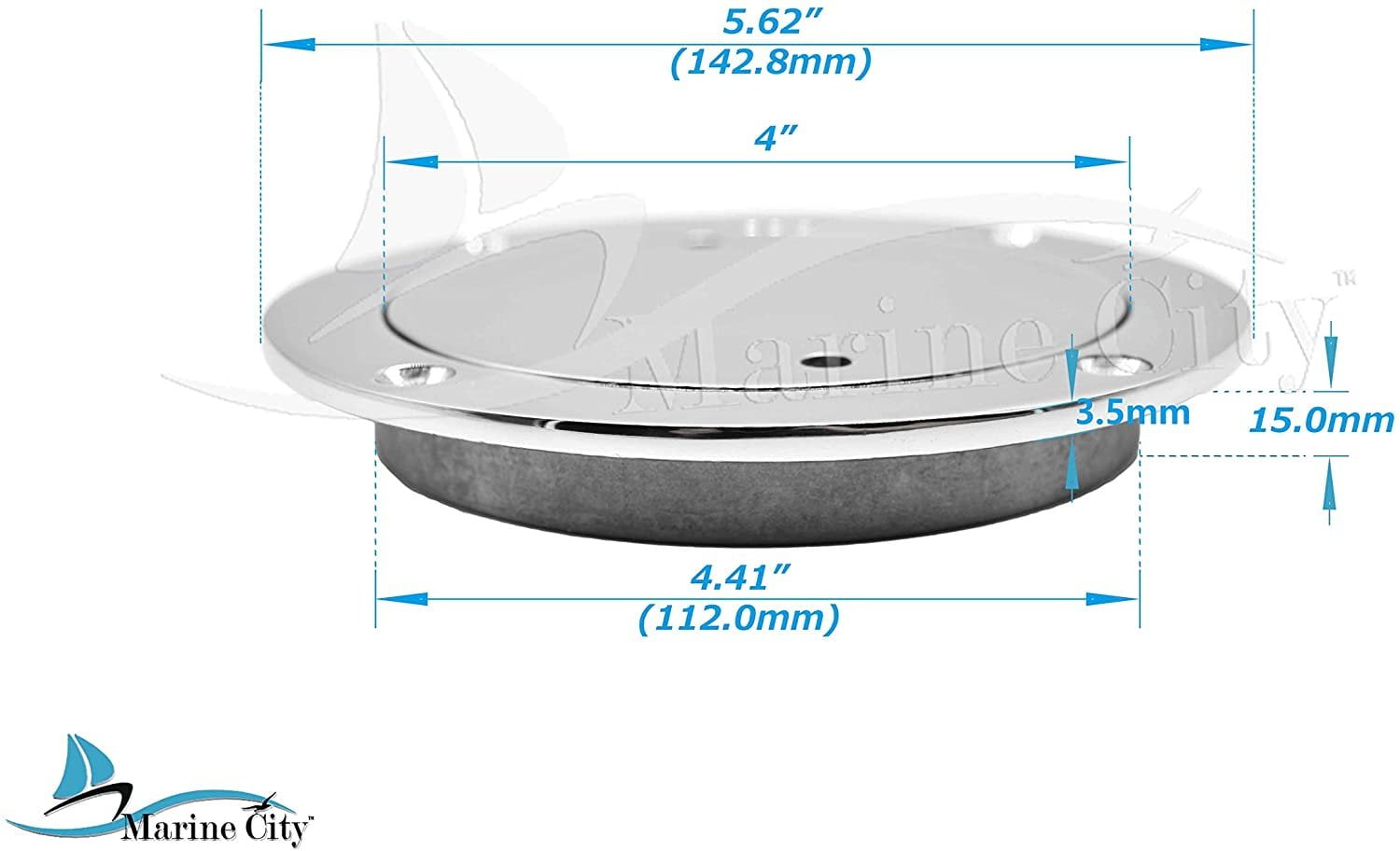 MARINE CITY 4 Inches Round 316 Stainless Steel Inspection Deck Plate