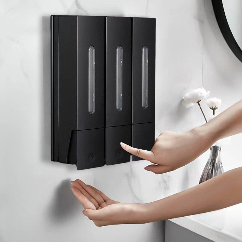 Shampoo and Conditioner Dispenser Shower Soap Dispenser Shower Dispenser 3 Chamber No Drill Shampoo Dispenser, Wall Mounted for Home Hotel