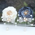 thumbnail image 3 of HEVIRGO Wedding Wrist Flower Elegant Faux Pearl Rhinestone Design Never Wilt or Fade Wrist Flower for Bridesmaids Groomsmen, 3 of 8
