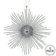 thumbnail image 3 of Vickerman 6.5" Pewter Snowflake Burst Glitter Christmas Ornament, 6 per Bag, 3 of 3