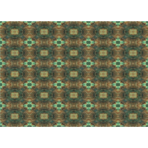 Ahgly Company Indoor Rectangle Patterned Khaki Green Area Rugs, 5' x 8'