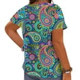 thumbnail image 2 of CLOOCL Peris Vortex Printed Short Sleeve Blouse Plus Size Vintage Style Women Clothing, 2 of 6