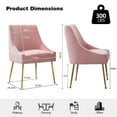 thumbnail image 6 of Restworld Velvet Dining Chairs Set of 6, Modern Upholstered Dining Chairs with Gold Metal Legs,Tufted Dining Chairs for Living Room, Bedroom, Kitchen,Pink, 6 of 7