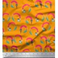 thumbnail image 1 of Soimoi Orange Cotton Poplin Fabric Paint Brush Abstract Print Fabric by the Yard 56 Inch Wide, 1 of 1