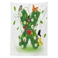 thumbnail image 3 of Ambesonne Letter X Tablecloth Rectangular Table Cover, Spring Themed Alphabet, 60"x84", Green Multicolor, 3 of 4