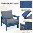 thumbnail image 2 of SERWALL 2PCS Outdoor HDPE Patio Couch Sets with Cushions, Weather-Resistant Patio Furniture for Poolside, Patio, Balcony, Porch & Backyard, Blue / Grey, 2 of 8