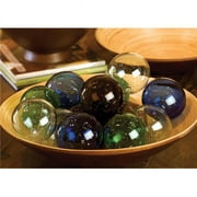 Kalalou CRL301 4 x 4 in. Recycled Glass Ball, Amber - Case of 6