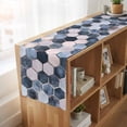 thumbnail image 6 of Navy Blue Grey 36 Inch Table Runner, Modern Abstract Art Geometric Farmhouse Dresser Scarf Cotton & Linen Tablerunner for Dining/Kitchen Island/Holiday Party Décor Small 13" x 36", 6 of 9