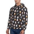 thumbnail image 3 of Lsque Snowflake Cream Hot Cocoa Pattern Casual Men's Hoodie,Hooded Sweatshirt with Kangaroo Pocket,Pullover Hoodie-XX-Large, 3 of 7