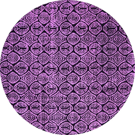 Ahgly Company Indoor Round Abstract Purple Modern Area Rugs, 4' Round