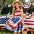 thumbnail image 6 of Amzcrzy Dresses for Girls 3-14 Years 4Th Of July Spaghetti Strap Dress Casual Sleeveless Swing Flowy Tiered Midi Sundress American Flag Cute Ruched Cami Dress @9 13 Years, 6 of 9