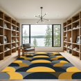 thumbnail image 2 of ODIKA 4'x6' Machine Washable Non-Slip Area Rug, Geometric Gold High Traffic Rug, Gold, 956410, 2 of 7