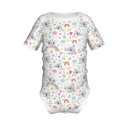 

Coaee Cute Koala for Soft Baby Short-Sleeve Bodysuit Baby Climbing Clothes Baby Girls Boys Bodysuit Romper-18 Months