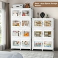 thumbnail image 4 of BROVIEW 165Gal Extra Large Storage Bins with Lid, 660Qt Plastic Stackable Storage Bins with Wheels, Collapsible Closet Organizer and Storage Drawers, Storage Cabinets for Home, Office, 3 Pack, White, 4 of 6